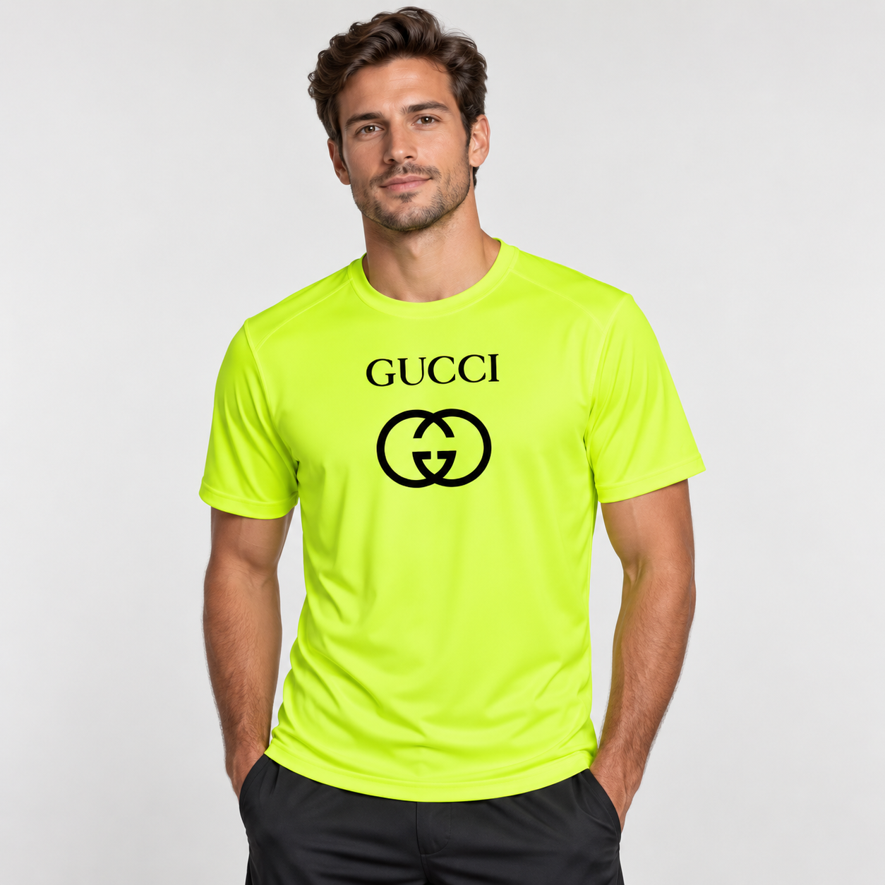 Men's Gucci Performance T-Shirt | Color: Safety Green | Image 2