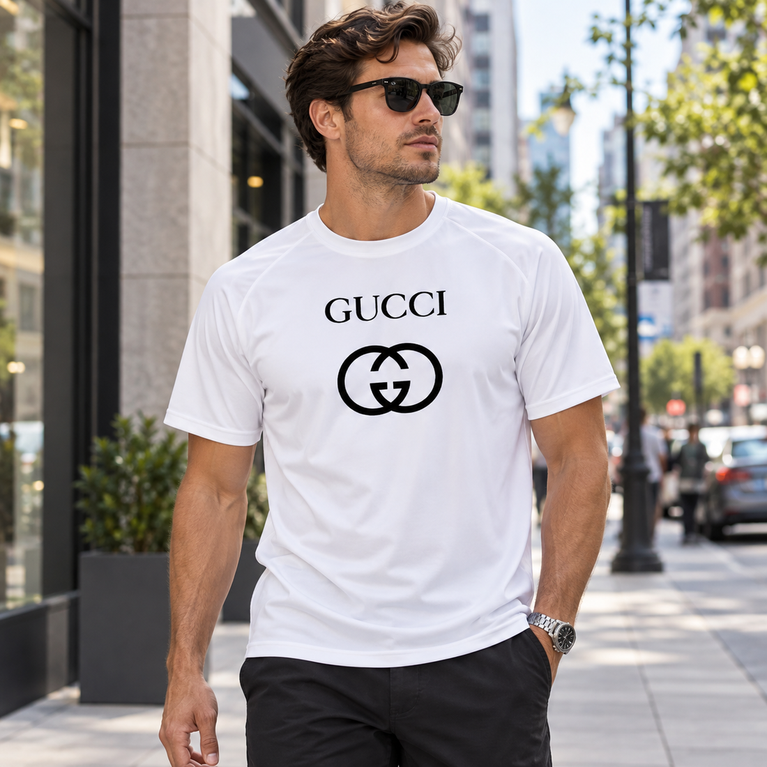 Men's Gucci Performance T-Shirt | Color: White | Image 3