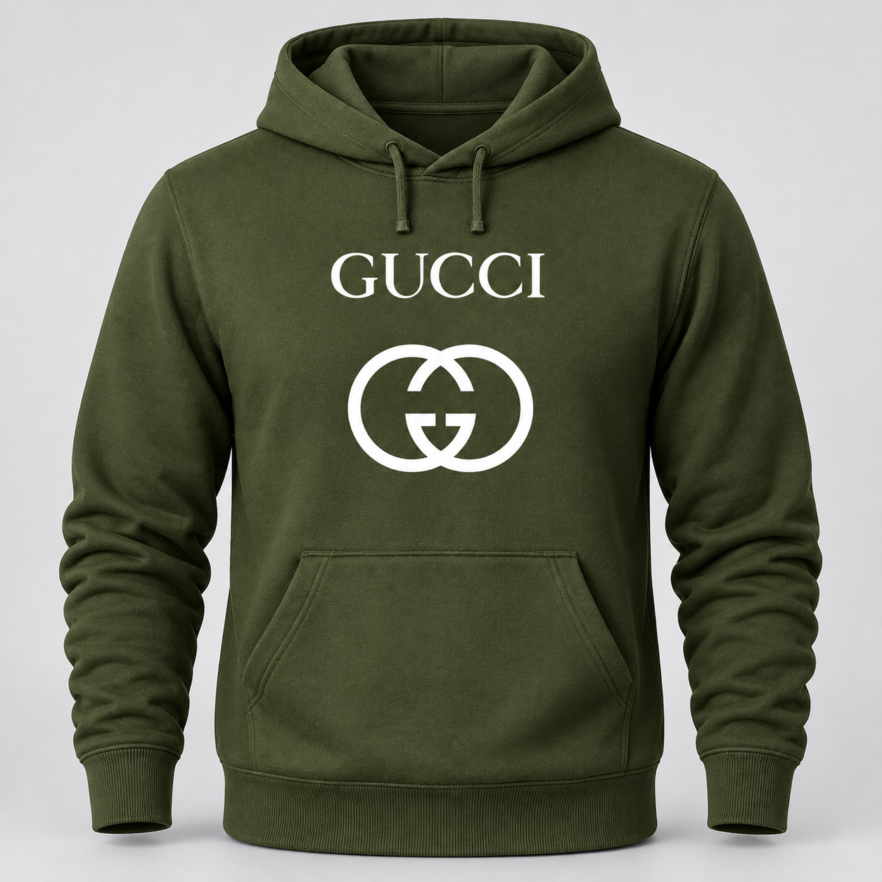 Men's Gucci Pullover Hoodie | Color: Army Green | Image 1