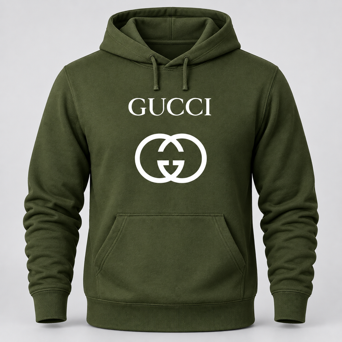 Men's Gucci Pullover Hoodie | Color: Army Green | Image 1