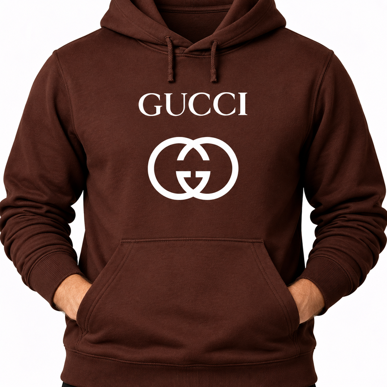 Men's Gucci Pullover Hoodie | Color: Brown | Image 5