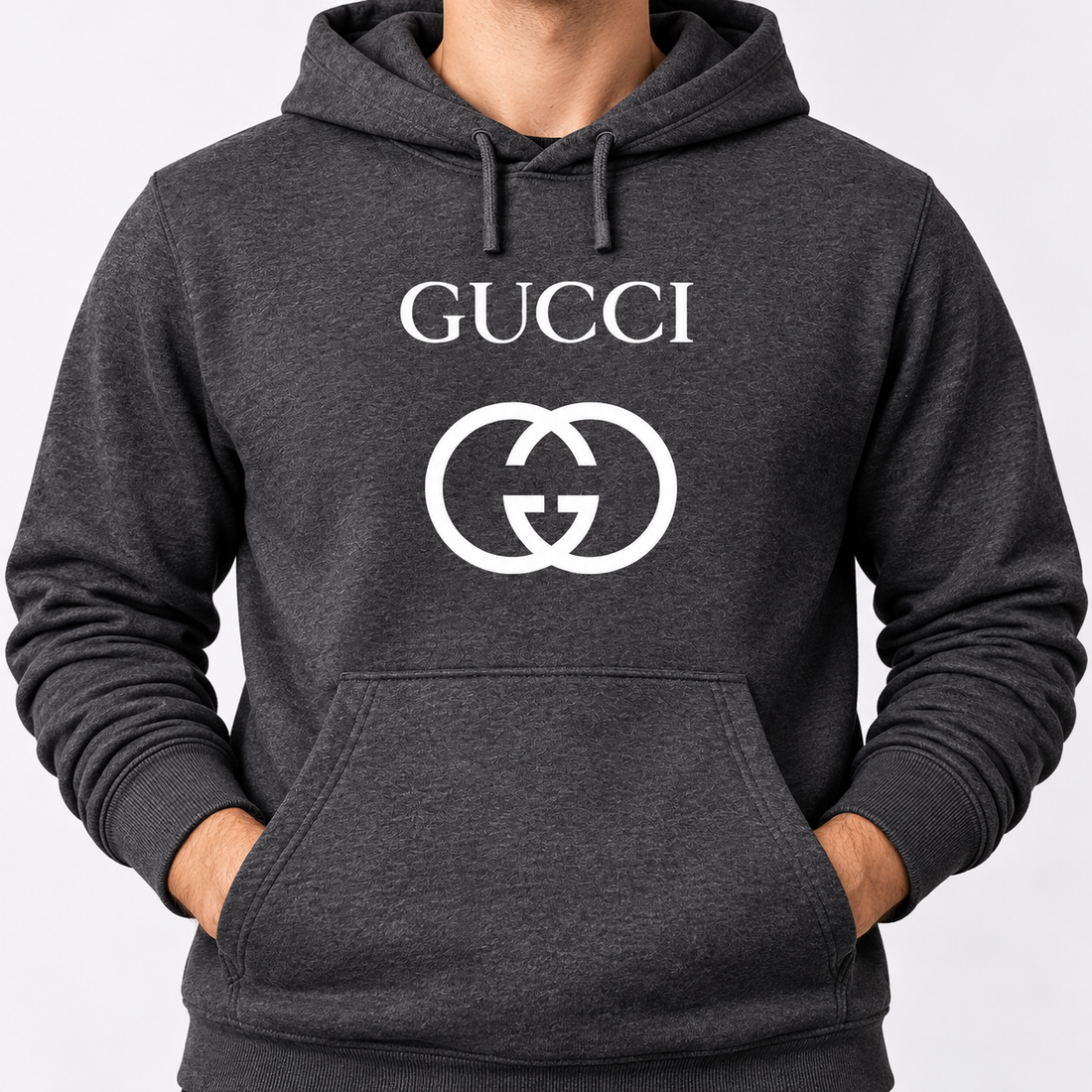 Men's Gucci Pullover Hoodie | Color: Dark Heather | Image 5