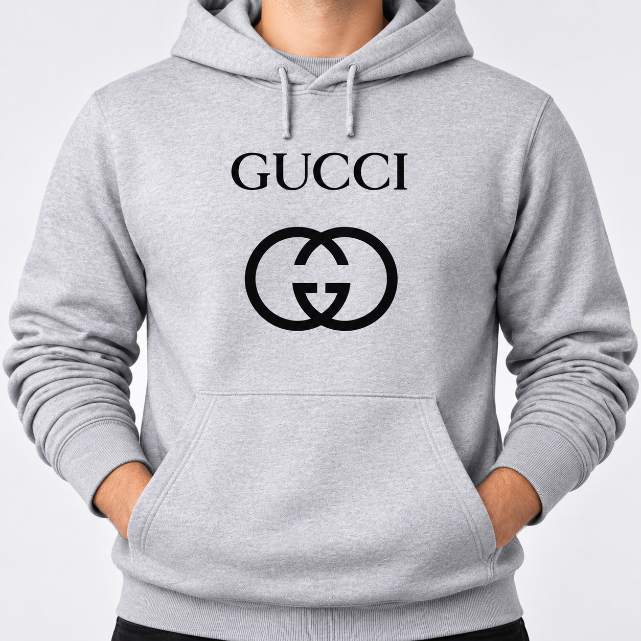 Men's Gucci Pullover Hoodie | Color: Grey | Image 5