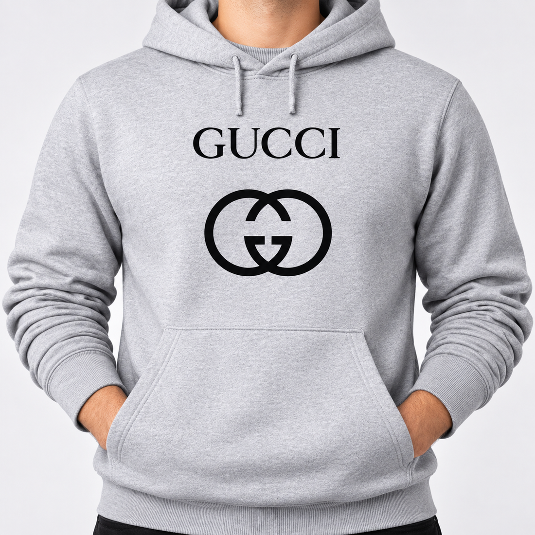 Men's Gucci Pullover Hoodie | Color: Grey | Image 5