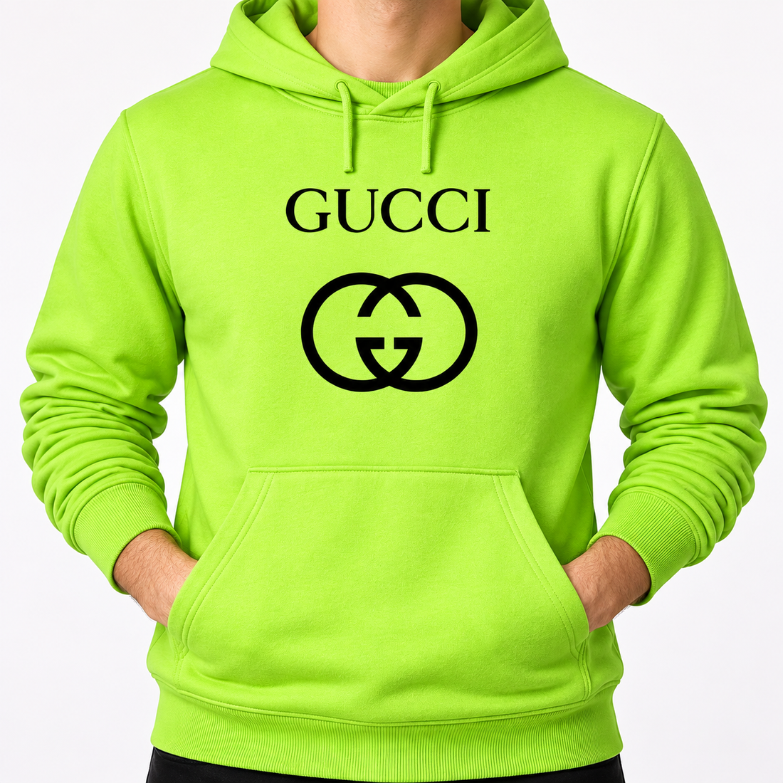 Men's Gucci Pullover Hoodie | Color: Lime Green | Image 5