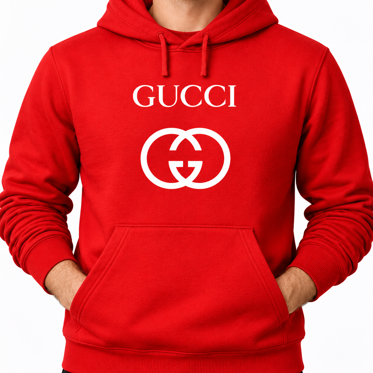 Men's Gucci Pullover Hoodie | Color: Red | Image 5