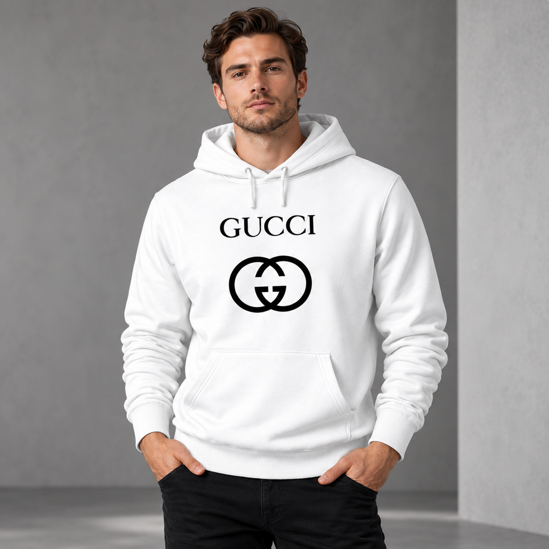 Men's Gucci Pullover Hoodie | Color: White | Image 2