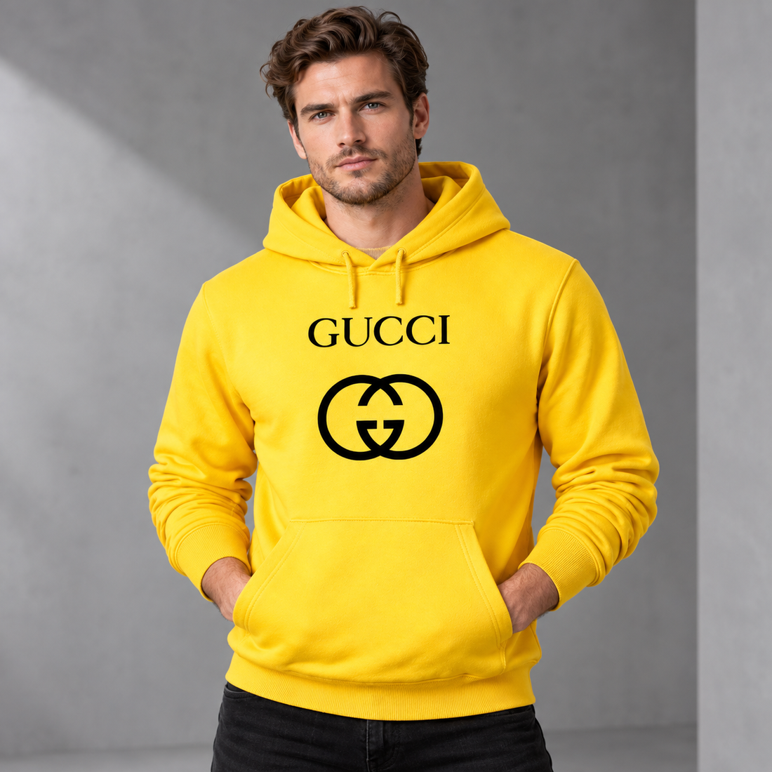 Men's Gucci Pullover Hoodie | Color: Yellow | Image 2