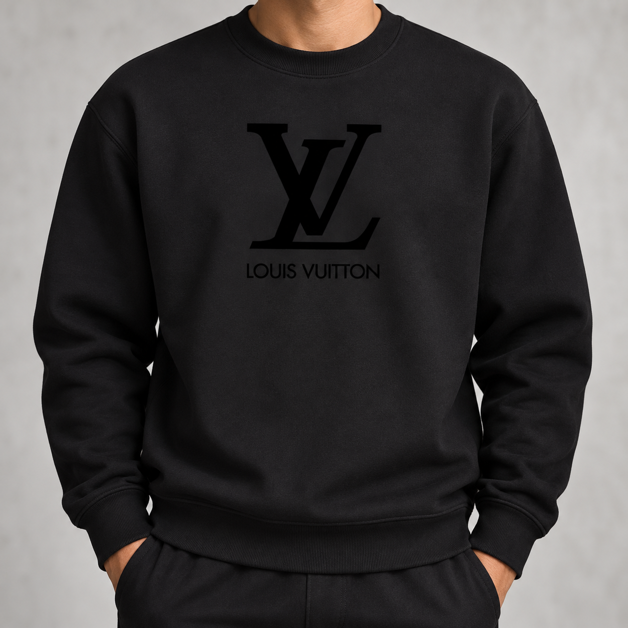 Men's Louis Vuitton Crewneck Sweatshirt | Color: Black | Image 5