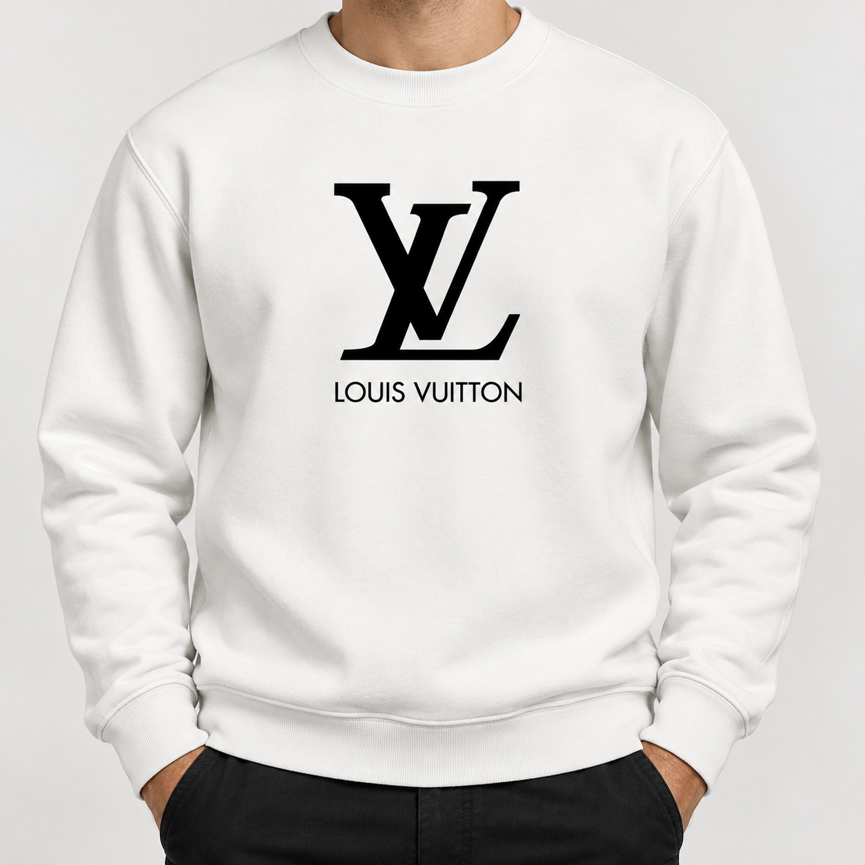 Men's Louis Vuitton Crewneck Sweatshirt | Color: White | Image 5