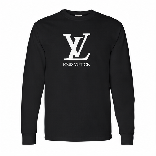 Men's Louis Vuitton Cotton Long Sleeve T-Shirt | Color: Black | Image 1