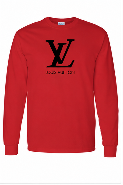 Men's Louis Vuitton Cotton Long Sleeve T-Shirt | Color: Red | Image 1