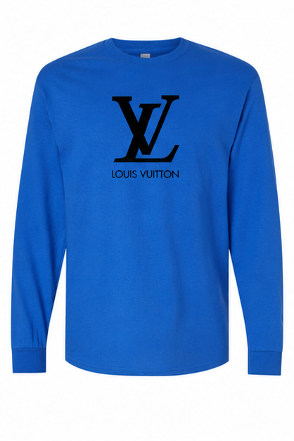 Men's Louis Vuitton Cotton Long Sleeve T-Shirt | Color: Royal Blue | Image 1