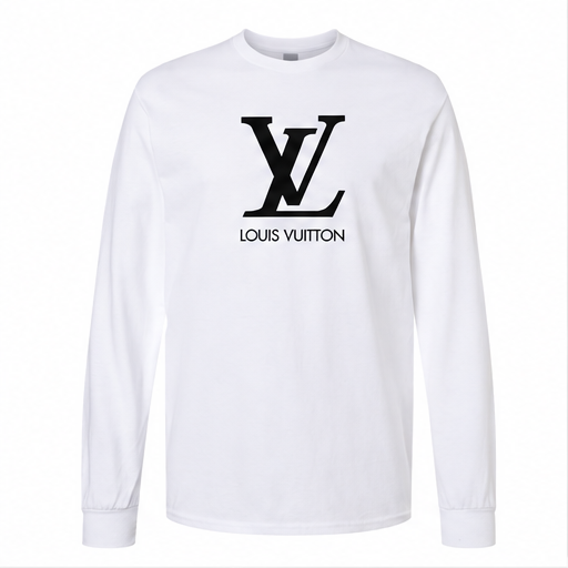 Men's Louis Vuitton Cotton Long Sleeve T-Shirt | Color: White | Image 1