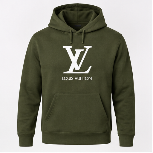 Men's Louis Vuitton Pullover Hoodie | Color: Army Green | Image 1
