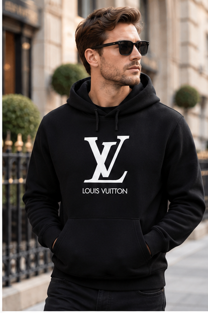 Men's Louis Vuitton Pullover Hoodie | Color: Black | Image 3