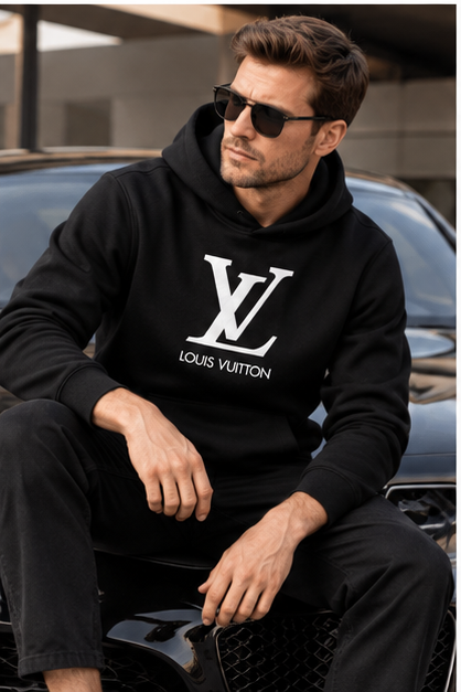 Men's Louis Vuitton Pullover Hoodie | Color: Black | Image 4
