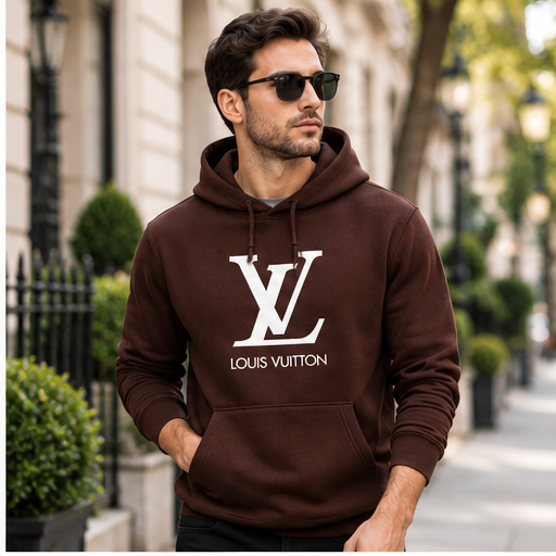 Men's Louis Vuitton Pullover Hoodie | Color: Brown | Image 3
