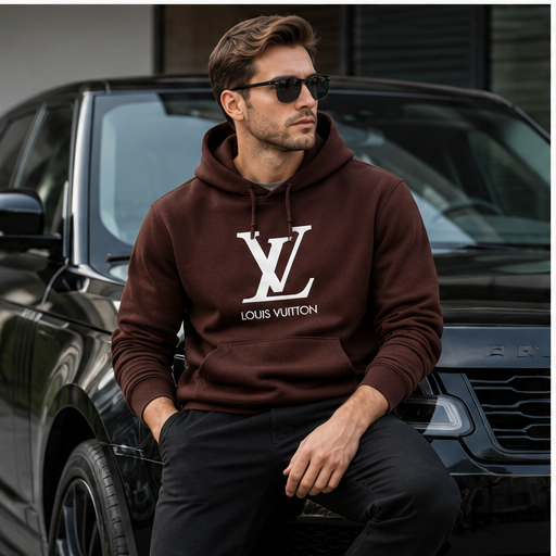 Men's Louis Vuitton Pullover Hoodie | Color: Brown | Image 4