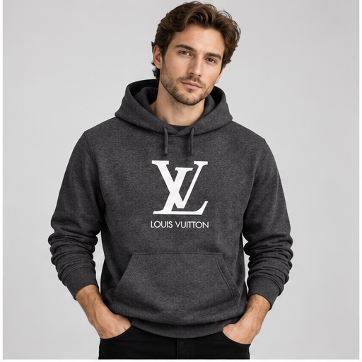 Men's Louis Vuitton Pullover Hoodie | Color: Dark Heather | Image 2