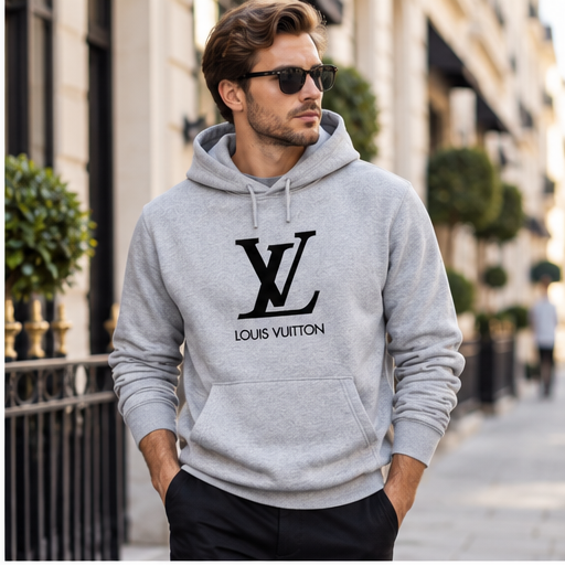 Men's Louis Vuitton Pullover Hoodie | Color: Gray | Image 3