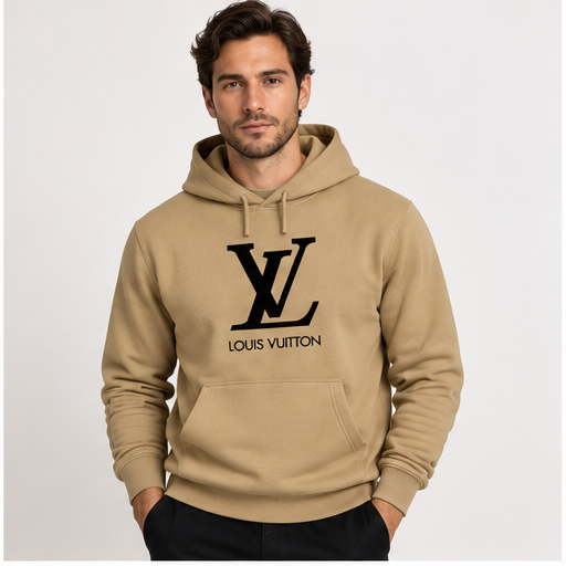 Men's Louis Vuitton Pullover Hoodie | Color: Khaki | Image 2