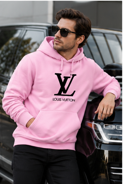 Men's Louis Vuitton Pullover Hoodie | Color: Light Pink | Image 4