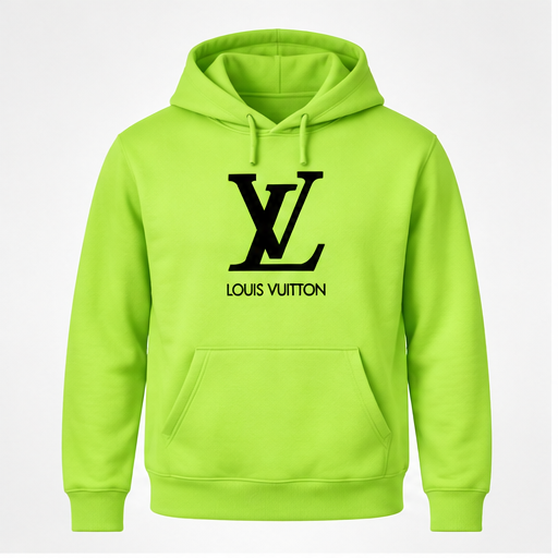 Men's Louis Vuitton Pullover Hoodie | Color: Lime Green | Image 1