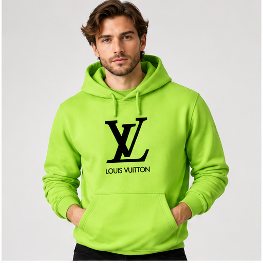Men's Louis Vuitton Pullover Hoodie | Color: Lime Green | Image 2