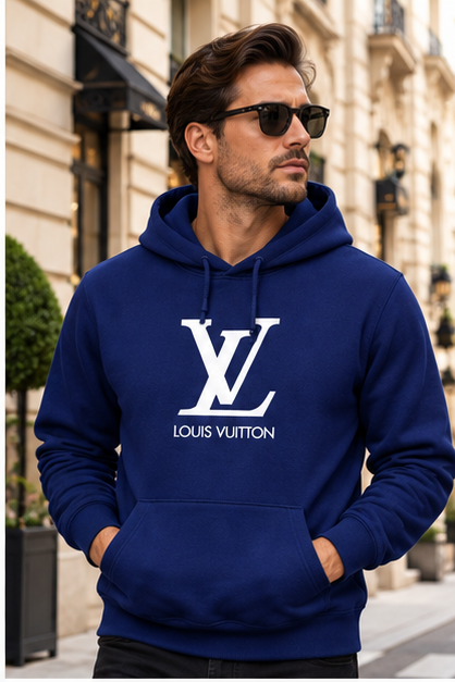 Men's Louis Vuitton Pullover Hoodie | Color: Navy | Image 3