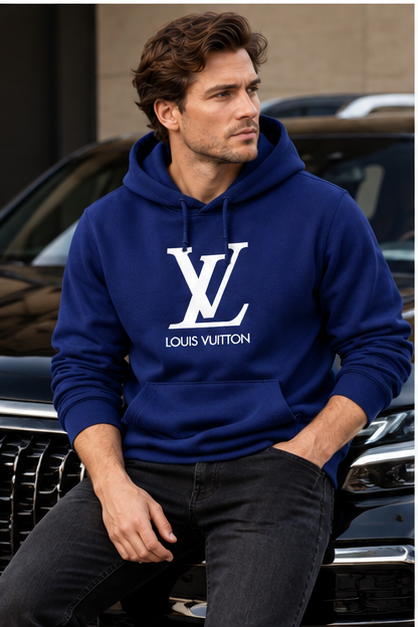 Men's Louis Vuitton Pullover Hoodie | Color: Navy | Image 4