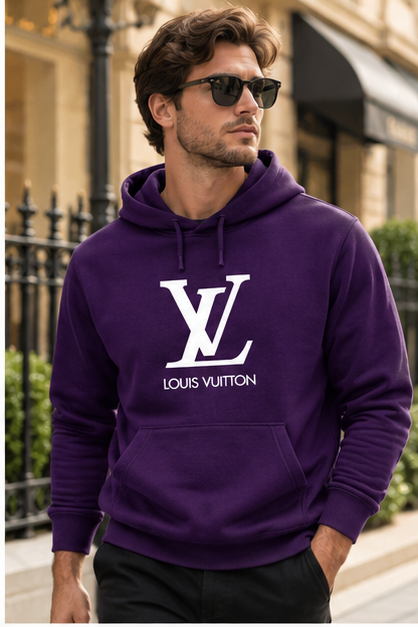 Men's Louis Vuitton Pullover Hoodie | Color: Purple | Image 3