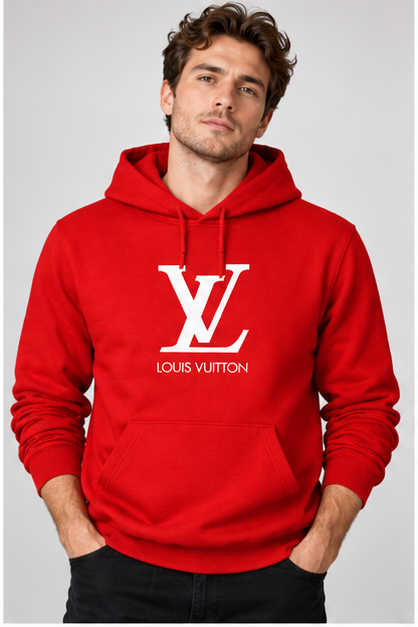 Men's Louis Vuitton Pullover Hoodie | Color: Red | Image 2