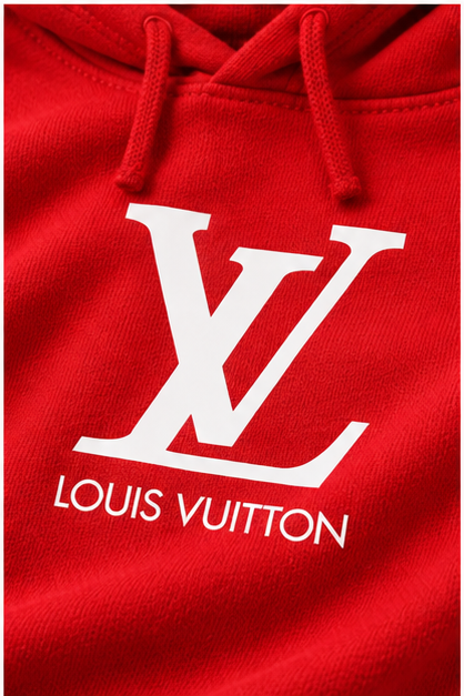 Men's Louis Vuitton Pullover Hoodie | Color: Red | Image 5