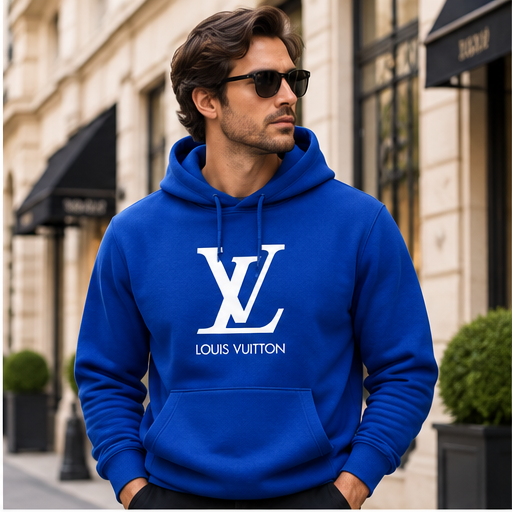 Men's Louis Vuitton Pullover Hoodie | Color: Royal Blue | Image 3