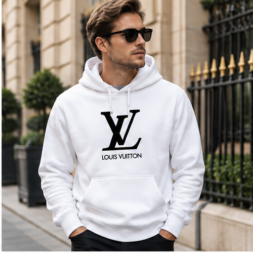 Men's Louis Vuitton Pullover Hoodie | Color: White | Image 3