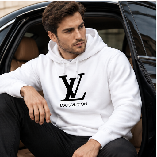 Men's Louis Vuitton Pullover Hoodie | Color: White | Image 4