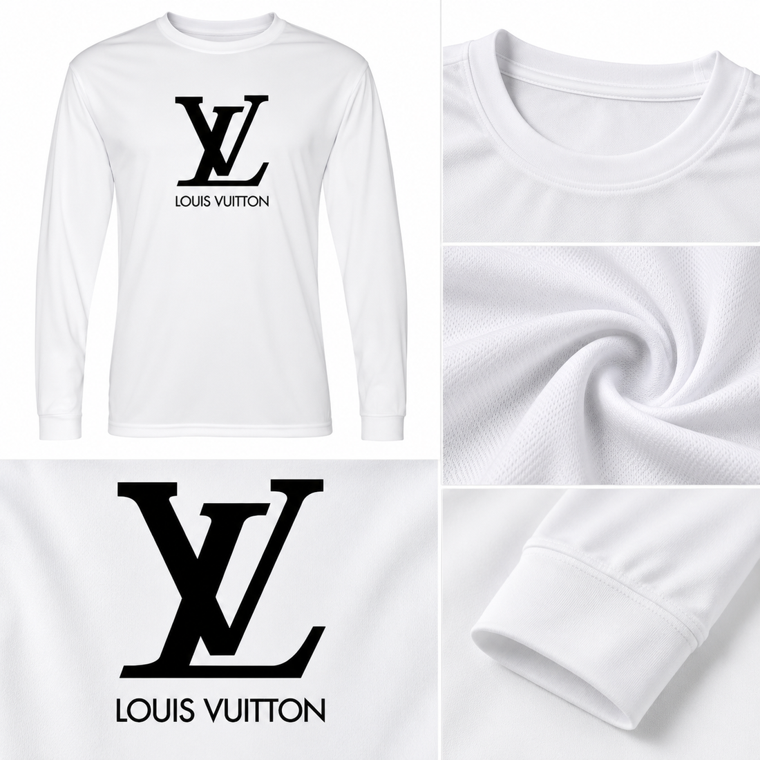 Men's Louis Vuitton Performance Long Sleeve T-Shirt | Color: White | Image 4