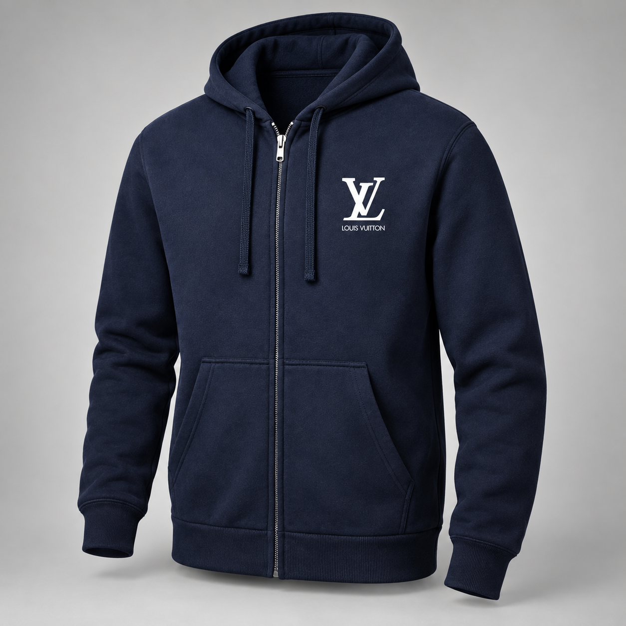 Men's Louis Vuitton zipper hoodie in Navy — hero view