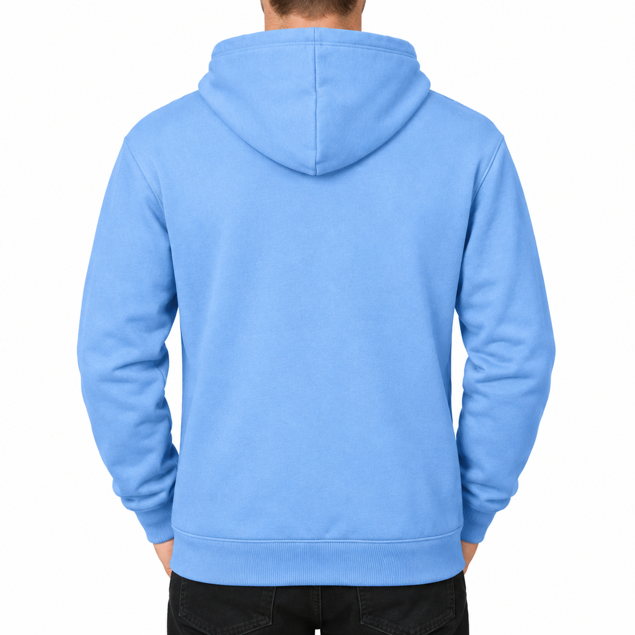 Men's Louis Vuitton zipper hoodie in Sky Blue — back view