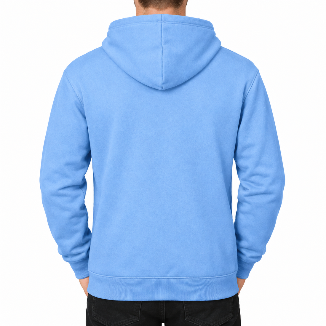 Men's Louis Vuitton zipper hoodie in Sky Blue — back view