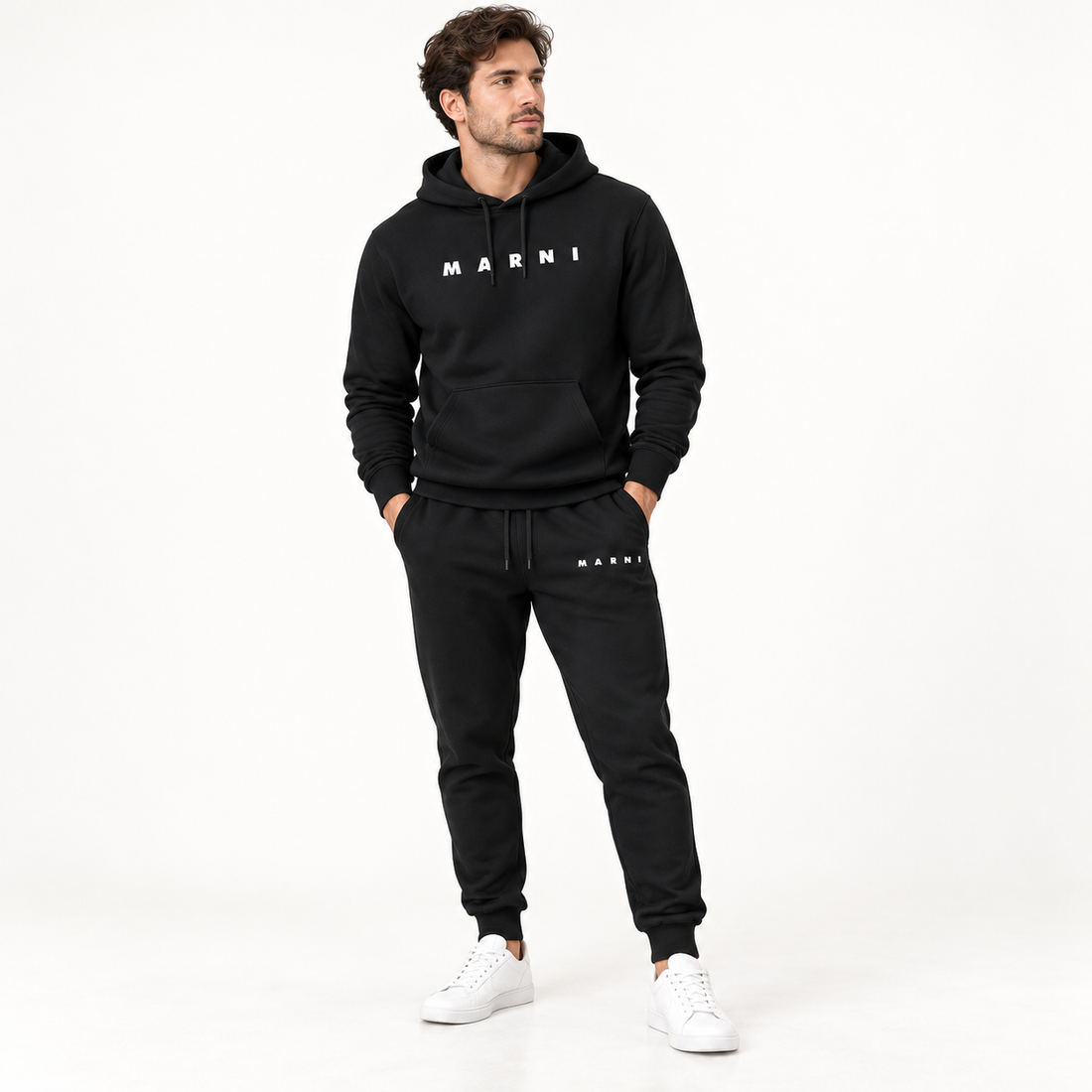 Men's Marni Hoodie Joggers Set | Color: Black | Image 2