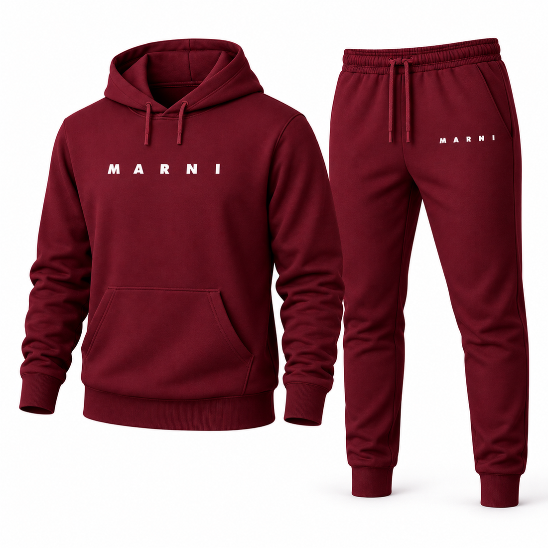 Men's Marni Hoodie Joggers Set | Color: Burgundy | Image 1
