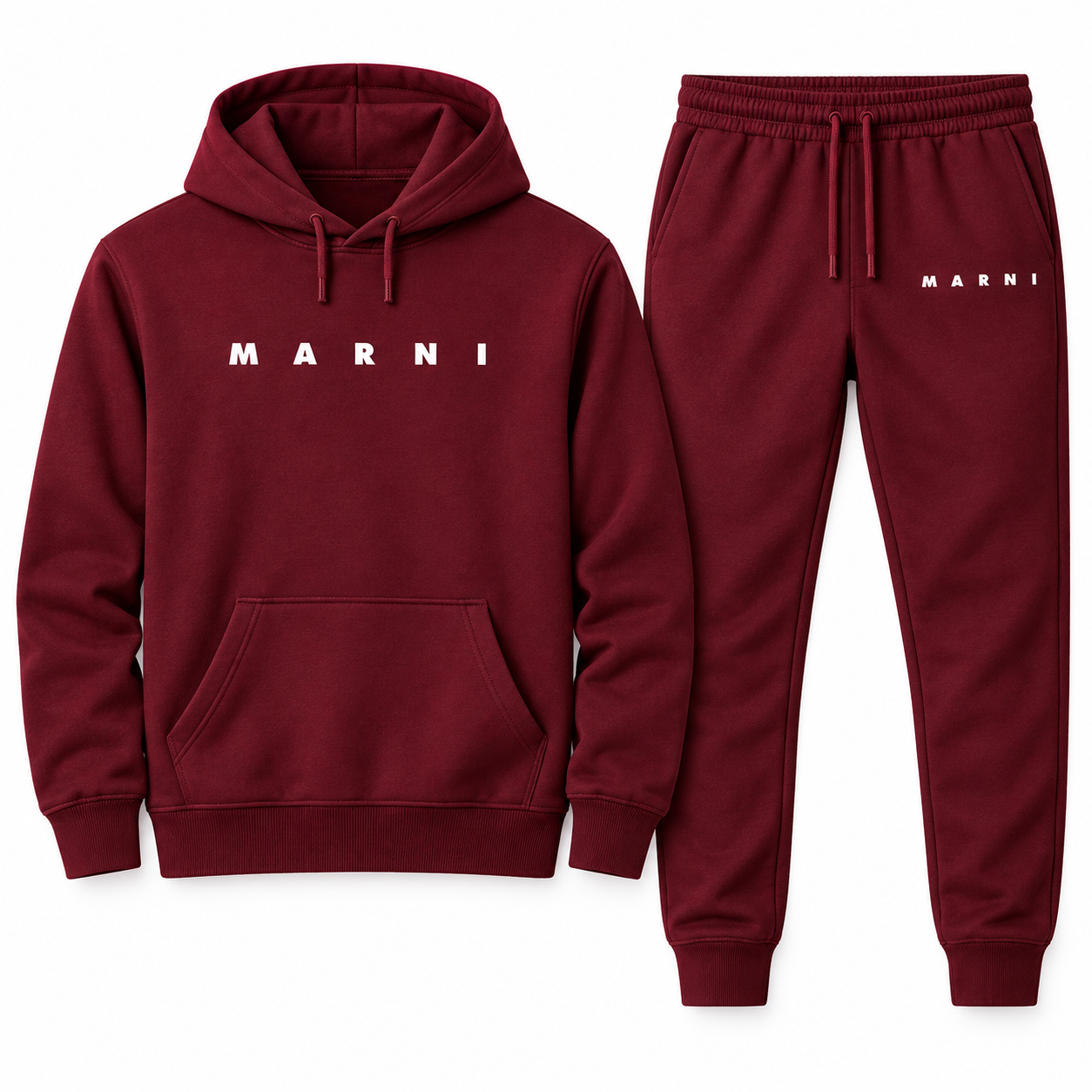 Men's Marni Hoodie Joggers Set | Color: Burgundy | Image 3