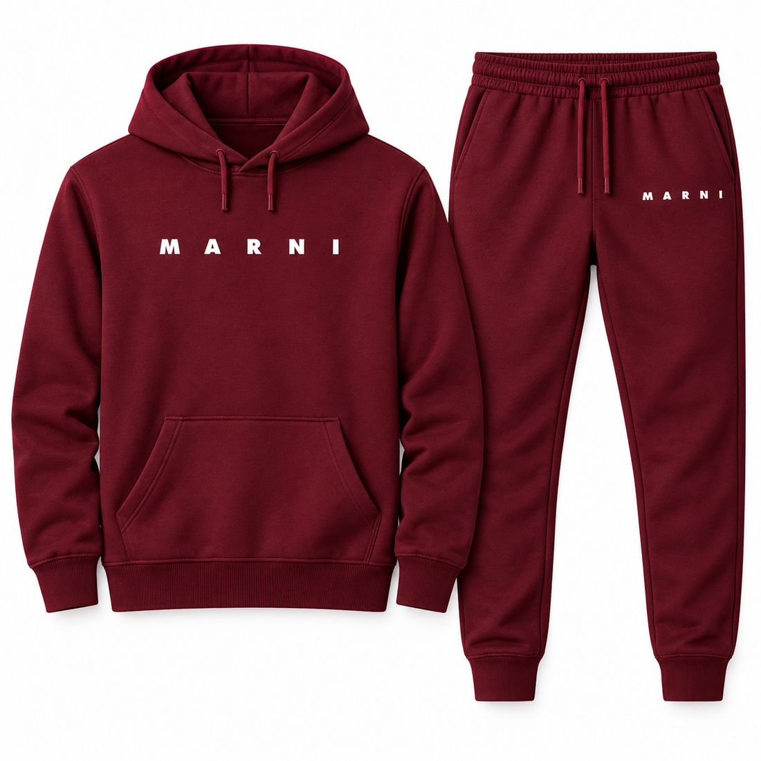 Men's Marni Hoodie Joggers Set | Color: Burgundy | Image 3
