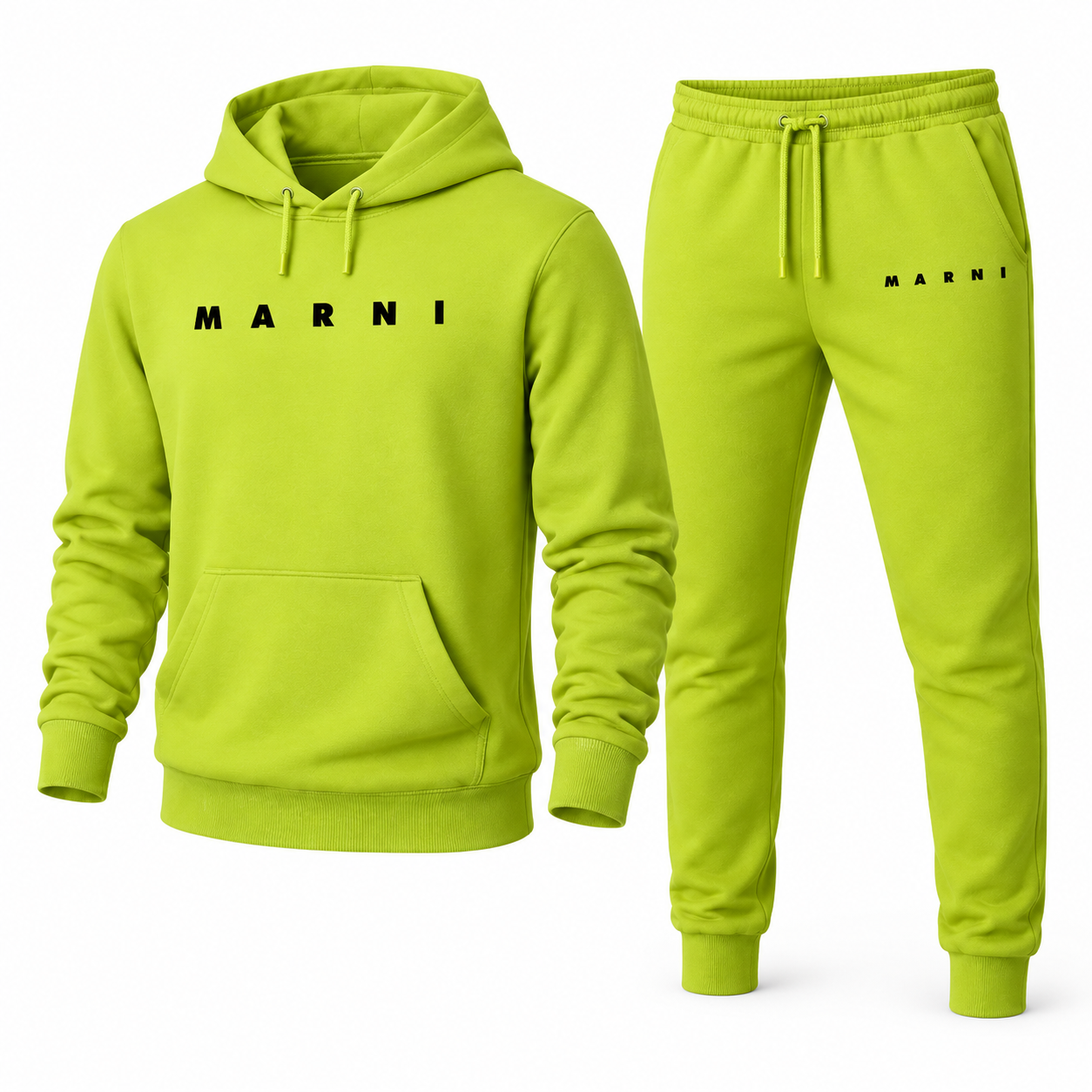 Men's Marni Hoodie Joggers Set | Color: Lime Green | Image 1