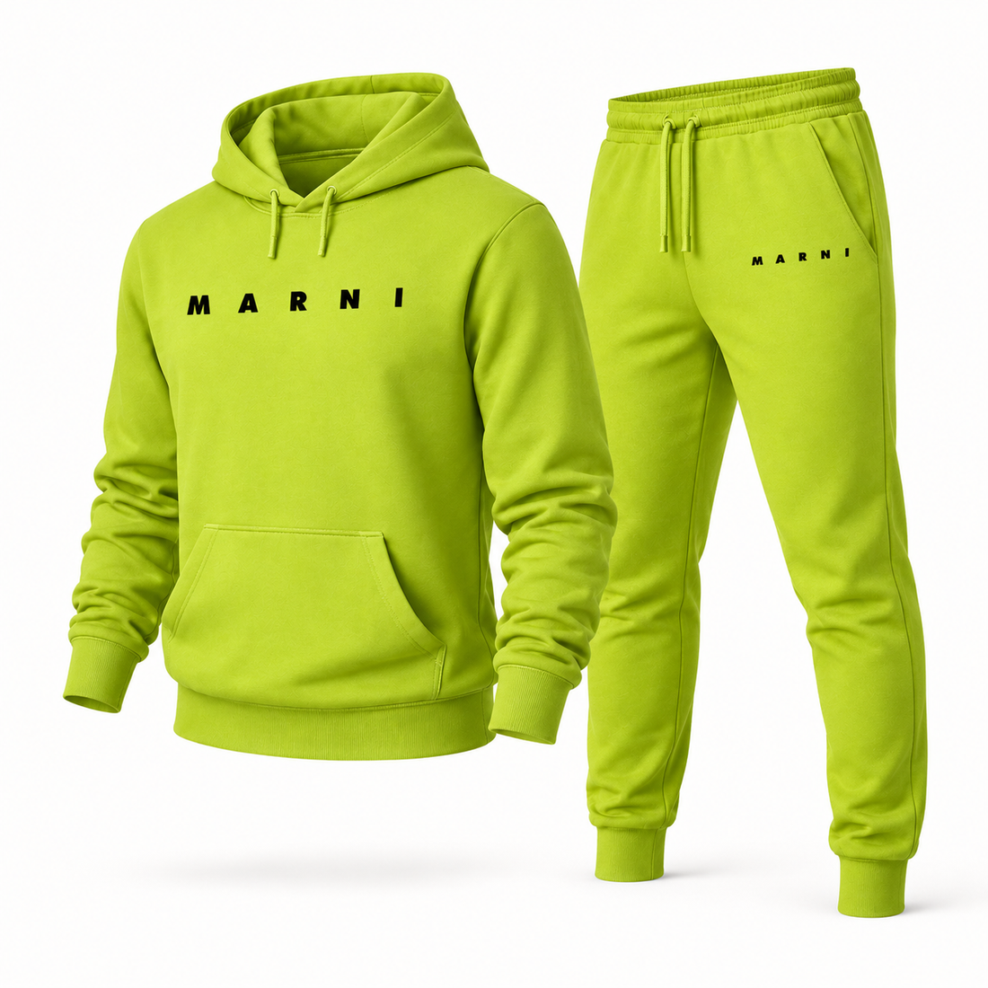 Men's Marni Hoodie Joggers Set | Color: Lime Green | Image 4