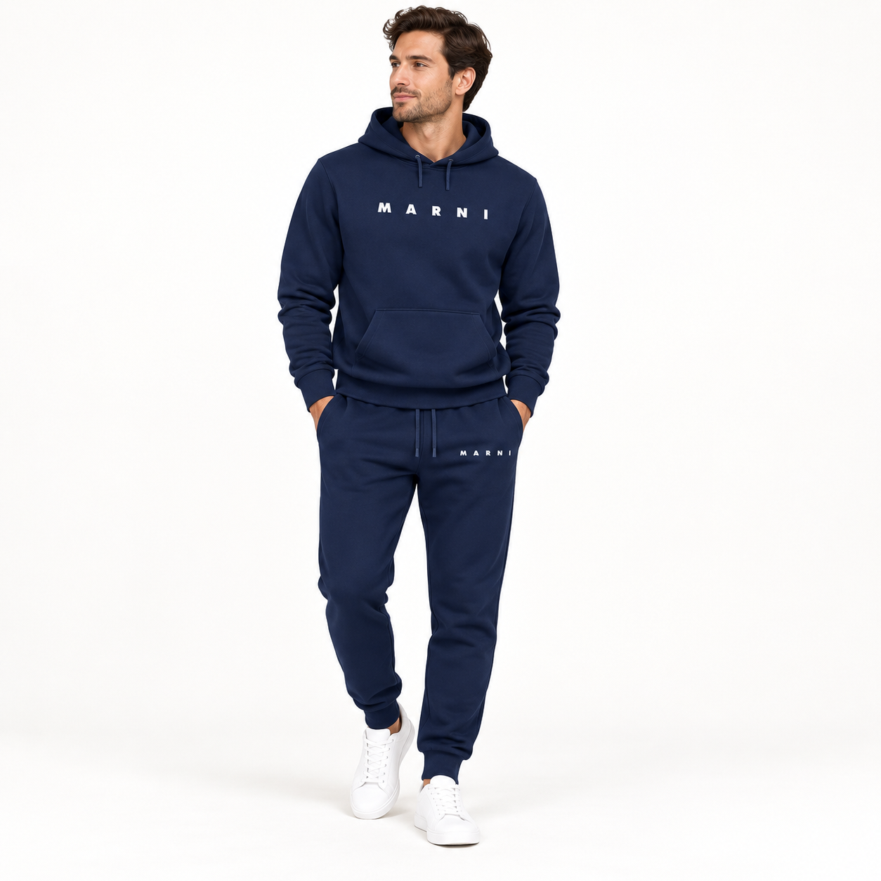 Men's Marni Hoodie Joggers Set | Color: Navy | Image 2