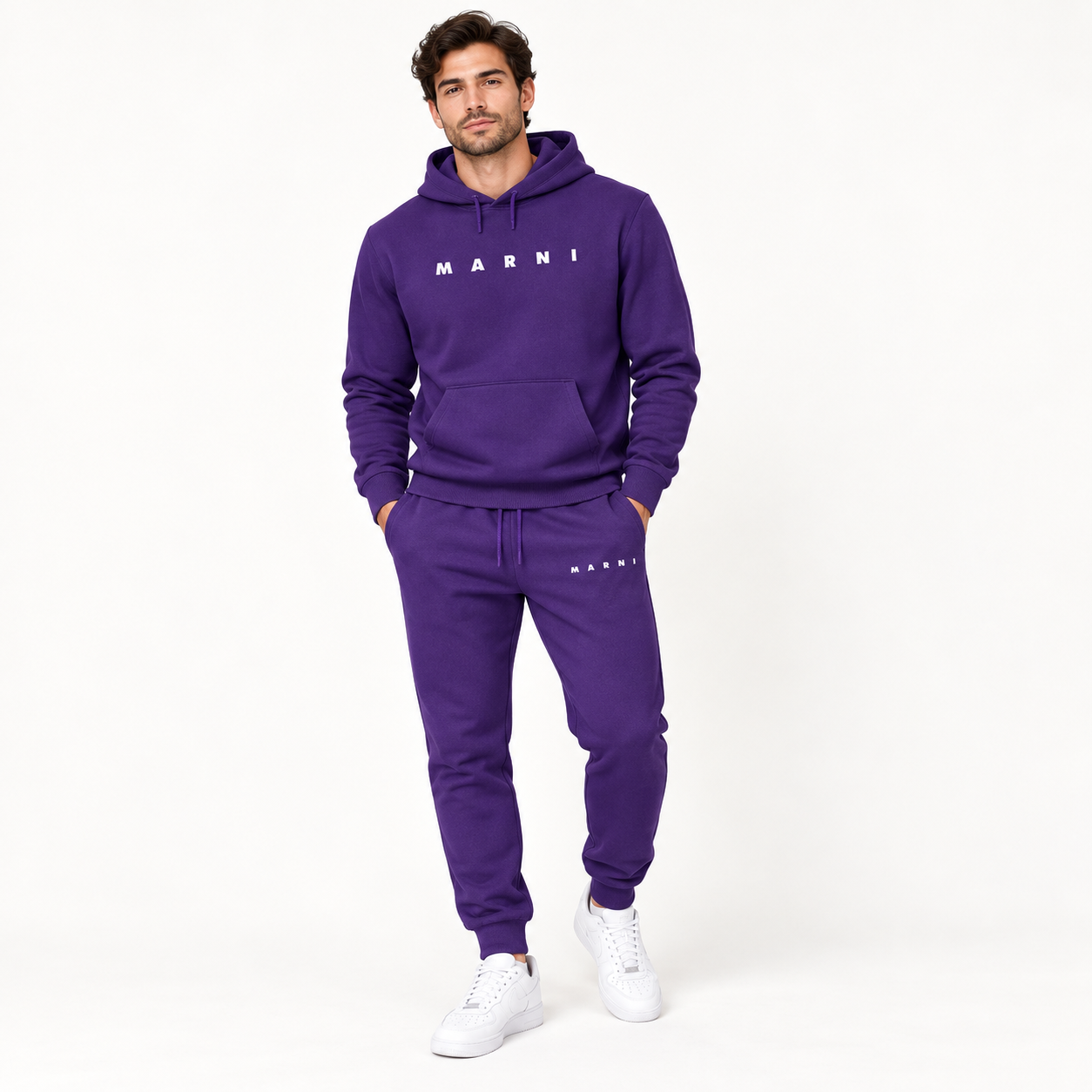 Men's Marni Hoodie Joggers Set | Color: Purple | Image 2