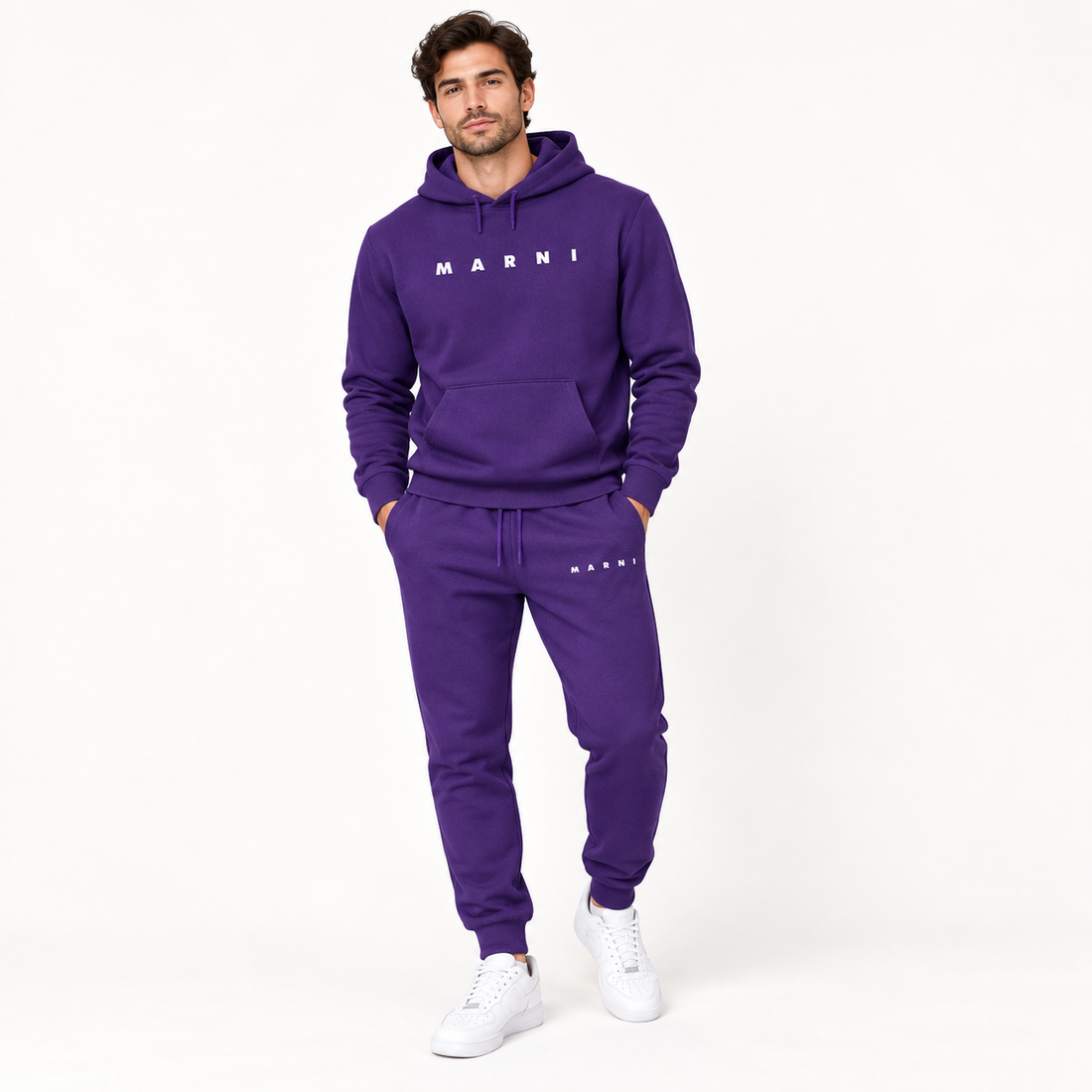 Men's Marni Hoodie Joggers Set | Color: Purple | Image 2
